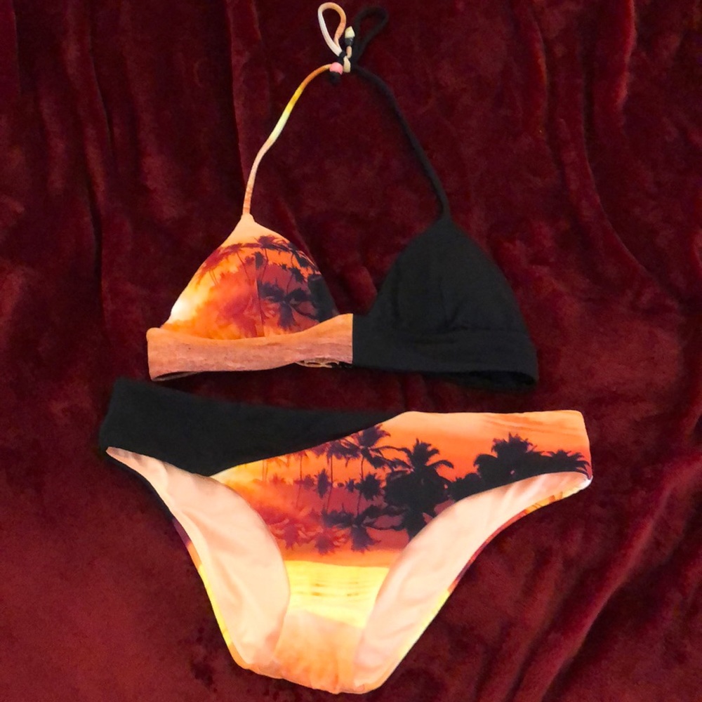 Sunset color block bikini